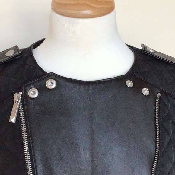 BCBGMAXAZRIA Mixed Leather/Fabric Jacket. - Picture 8 of 15